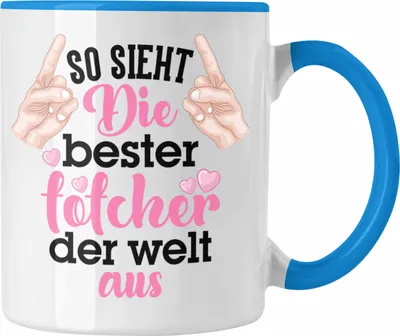 Produktbild von Trendation - Tochter Geschenk Tasse Pink Vater Mama Geschenk für Töchter Spruch Beste Tochter Kaffeetasse (Blau)