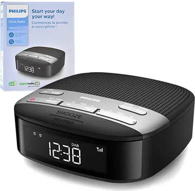 Zdjęcie produktu dla Philips TAR3505/12, Zegar, Cyfrowy, DAB, DAB+, FM, LCD, Biały, Czarny, Szary