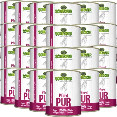 Produktbild von 24 x 820g - Schecker Nassfutter - 100% Pferd pur - getreidefrei - hypoallergen
