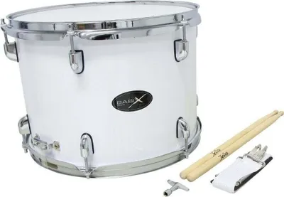 Produktbild von Basix Marching Tenor Drum Marschtrommel 14" White