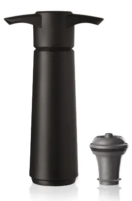 Produktbild von Vacu Vin Weinpumpe schwarz Vakuum Flaschenverschluss mit 2 Stopfen