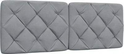 Image de Coussin de tête de lit gris clair 120 cm tissu