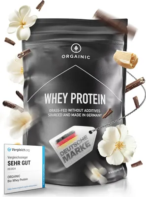 Produktbild von ORGAINIC  Banana Whey Protein Pulver -   - Eiweißpulver aus Deutschland - Grasfütterung - 1000g