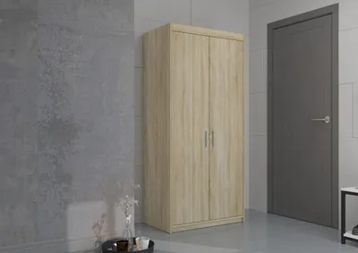 Produktbild von Elena 2-türig Kleiderschrank Drehtürenschrank Wäscheschrank Schrank Sonoma Eiche