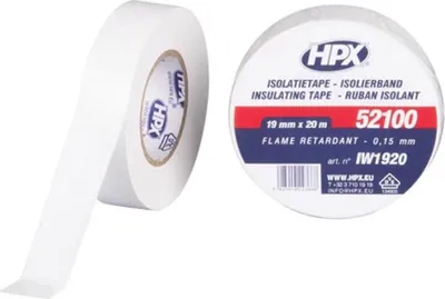 Obrázok produktu pre Izolačná páska HPX z PVC, VDE, 19 mm x 20 m, biela