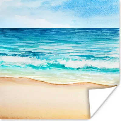 Produktbild von MuchoWow® Poster Strand - Meer - Golf 100x100 cm - Babyzimmer
