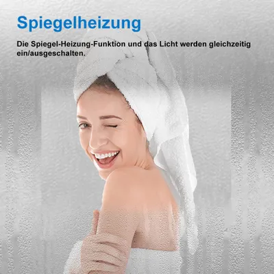 Produktbild von Badspiegel rund 50cm Warm/Neutral/Kaltweiß dimmbar Memory Touch/Wandschalter Beschlagfrei Runder Spiegel automatische Abschaltung
