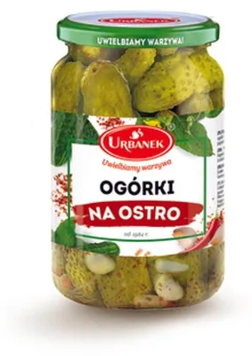 Zdjęcie produktu dla Ogórki na ostro 680g/350g Urbanek