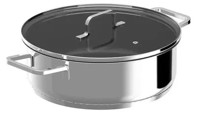 Produktbild von BergHOFF DiNA Bratpfanne mit Glasdeckel Helix – Ø 28 cm – PFAS-frei