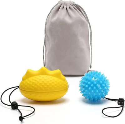 Produktbild von Handtrainer Ball - weicher & Igelball - 2 Stück für Handtherapie und Fingertraining
