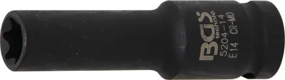 Image de BGS Douille de force profil E, profond Entraînement Carré intérieur 12,5 mm (1/2") SW E14 mm - 5204-14