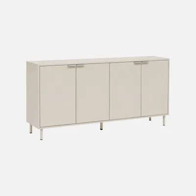 Immagine prodotto di Credenza decorativa in legno e metallo 4 ante, 160cm, Beige