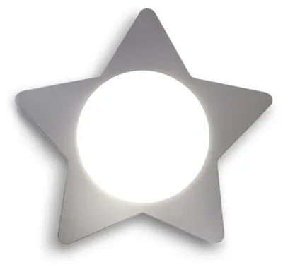 Produktbild von Deckenleuchte Stern Silber mit E27 LED für Kinderzimmer & Jungendzimmer Ø 53cm