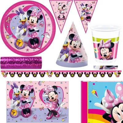 Produktbild von Minnie Maus Geburtstag Partyset zum Kindergeburtstag