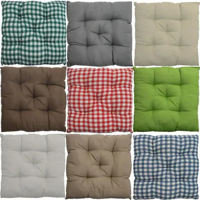 Produktbild von Stuhlkissen 38 x 38 cm mit 5er Steppung im 6er Sparpack - Sitzkissen für Stühle drinnen und draußen - Stuhlauflage Steppkissen weich und robust, Farbe:Grau