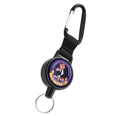 Produktbild von CAUDATA 1 LILA Schlüsselrolle 70cm ausziehbar - Jojo Schlüsselband Einziehbarer Kartenhalter Ausweis Clip Halter Schlüssel Zipper