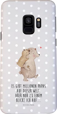 Produktbild von Mr. & Mrs. Panda Samsung Galaxy S9 Handyhülle Papa Bär - Grau Pastell - Geschenk, Vatertag, Geburtstag, Handy Schutzhülle, Hülle, Smartphone, Cover, Muttertag, Vater
