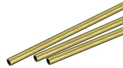 Messing Rundrohr 6 mm x 0,5 mm x 200 mm, 3 Stück