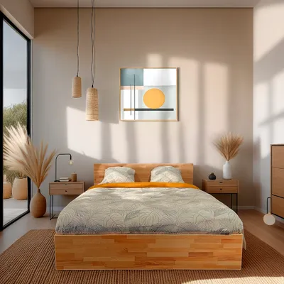 Produktbild von MASSIVHOLZBETT mit Bettkasten/140x200cm MILO - Buche geölt
