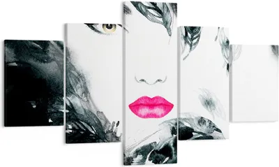 Produktbild von Bild auf Leinwand - Leinwandbild - Frau Abstraktion - 125x70cm - Wand Bild - Wanddeko - Wandbilder - Leinwanddruck - Bilder - Kunstdruck - Wanddekoration - Leinwand bilder - Wandkunst - EA125x70-3663