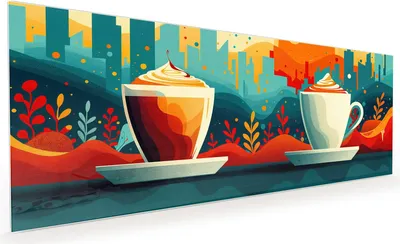 Produktbild von Küchenrückwand Spritzschutz Glas mit Motiv Kaffee Am Abend 40 x 40 cm
