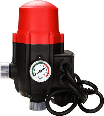 Produktbild von Faziango Pumpensteuerung Druckschalter Wasserpumpe mit Kabel Digitale Einstellbare Trockenlaufschutz Hauswasserwerk Druckwächter Gartenpumpe Drucktaster Rot