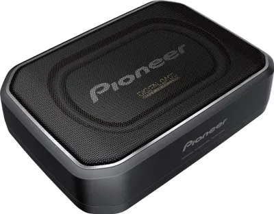 A product shot of a Pioneer subwoofer.