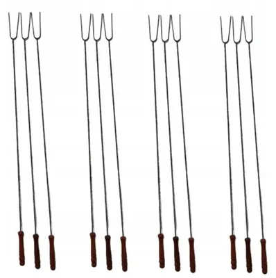 Produktbild von 12x Lagerfeuergabeln Grillspieße 100cm mit Holzgriff