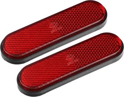 Productafbeelding van A ABSOPRO Saddlebag Side Visibility Reflector Stripe Kit Oval Red 2 Pcs