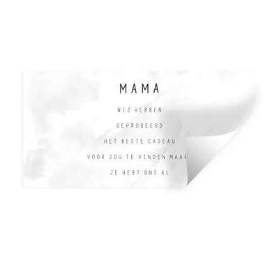 Produktbild von MuchoWow® Wandtattoo Wandsticker Wandaufkleber Sprüche - Zitate Mama Du hast uns schon - Muttertagsgeschenk - Marmor - schwarz-weiß 40x20 cm Selbstklebend und Repositionierbar - Aufkleber