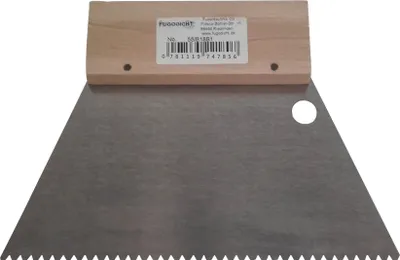 Produktbild von Leim Klebstoff Trapez Zahnspachtel Bodenleger 180mm x 130mm gezahnt B1 (2.7x2.3mm)