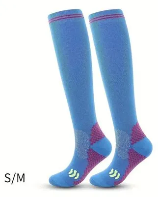 Immagine prodotto di Calzini da allenamento al ginocchio in cotone traspirante (blu, S/M)