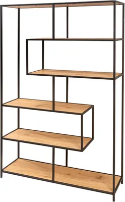 Produktbild von Industrial Bücherregal SLIM LINE 185cm Wildeiche schwarz sechs Regalböden