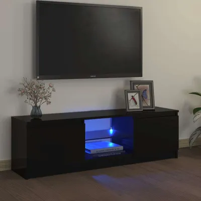Produktbild von vidaXL Szafka pod telewizor z oświetleniem LED czarna 120x30x36 cm