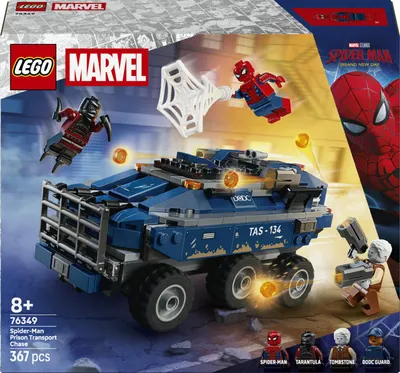 Image de LEGO | Marvel 76349 Spider-Man: Poursuite du Transporteur de Détenus, Voiture Jouet, 4 Figurines, Cadeau 8+ Ans