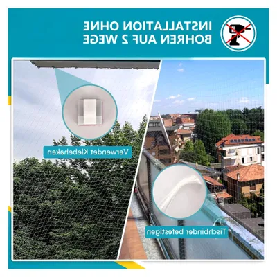Produktbild von Katzennetz für den Balkon ohne Bohren, 8x3m Katzengitter für Fenster, Transparentes Katzenschutznetz zur Sicherung von Balkon, Terrasse, Fenstern, Dachluken, Türen