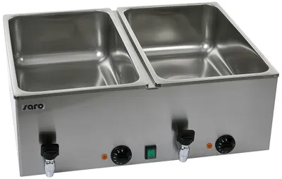 Bain Marie 2 Becken 2400 W 230 V mit Ablasshahn