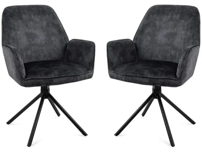 Productafbeelding van Set van 2 armleunstoelen Noah - Anthraciet