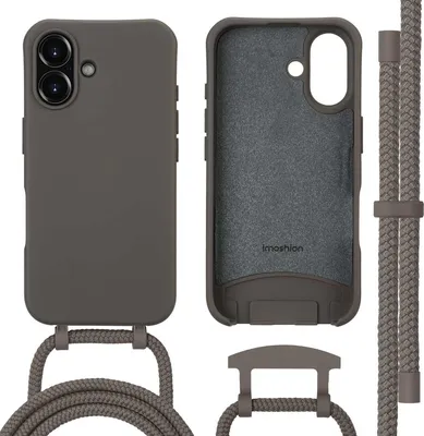 Image de imoshion Color Backcover avec cordon amovible et MagSafe pour Apple iPhone 16 - Black Coffee