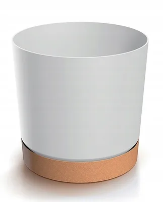 Image de Prosperplast s.r.o. Pot de fleurs TUBO PM 10,8 cm, blanc avec bol en beige