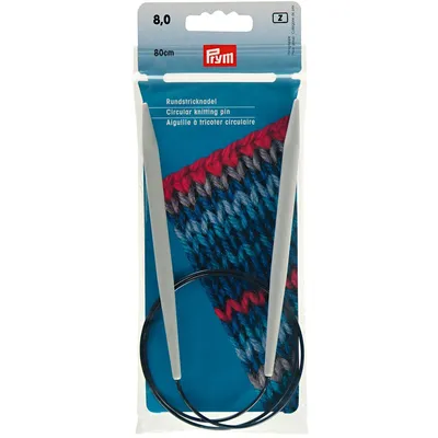 Produktbild von Prym 211352, Rundstricknadel, Grau, Kunststoff, 800 mm, 8 mm, Polybag