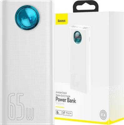 Obrázok produktu pre Baseus PPLG000102, 30000 mAh, Adaptive Fast Charging, Power Delivery 3.0, Quick Charge 3.0, Biela