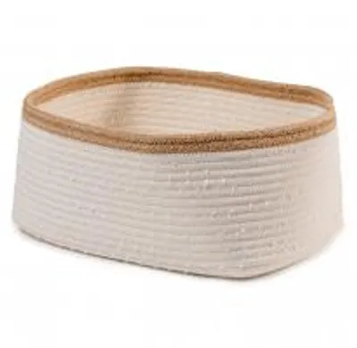 Immagine prodotto di H&H Cesto In Cotone E Juta Cm 38X28Xh17