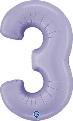 Produktbild von Folienballon Zahl 3 flieder 90cm