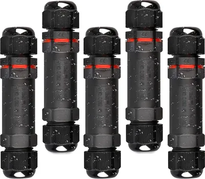 Produktbild von Kabelverbinder Wasserdicht IP68 3-Polig für Ø1-13 mm Kabeldurchmesser, 5 Stück Verteilerdose Außen Erdkabel Abzweigdose Garten Kabelmuffe Verbindungsmuffe Verbindungsbox