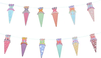 Produktbild von Oblique Unique Zuckertüten Girlande Banner Hänge Deko für Schuleinführung Schulanfang Einschulung Jungs Mädchen