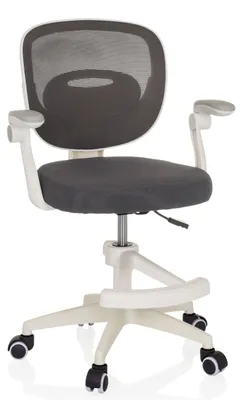 Produktbild von hjh OFFICE Kinderdrehstuhl KIDDY SMART Schreibtischstuhl für Kinder höhenverstellbar mit abklappbaren Armlehnen Stoff / Netzstoff