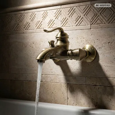 Produktbild von PaulGurkes Bronze Badewannenarmatur Messing Antik mit Umsteller Retro Nostalgie
