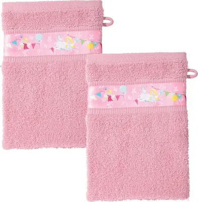 Produktbild von Erwin Müller Kinder-Waschhandschuh 2er-Pack rosa 16x21 cm