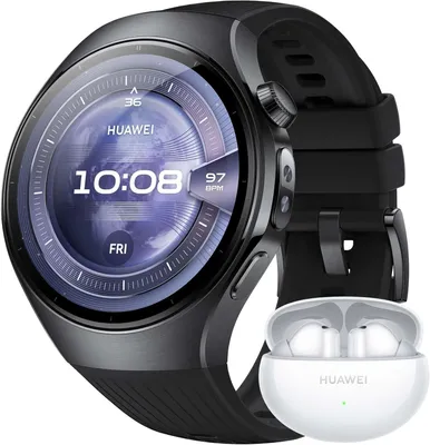 Produktbild von HUAWEI Watch 5 Smartwatch Damen Herren FreeBuds 6i Weiß mit Health Sensor GPS AMOLED Display 5ATM wasserdicht Fitnessuhr Android iOS